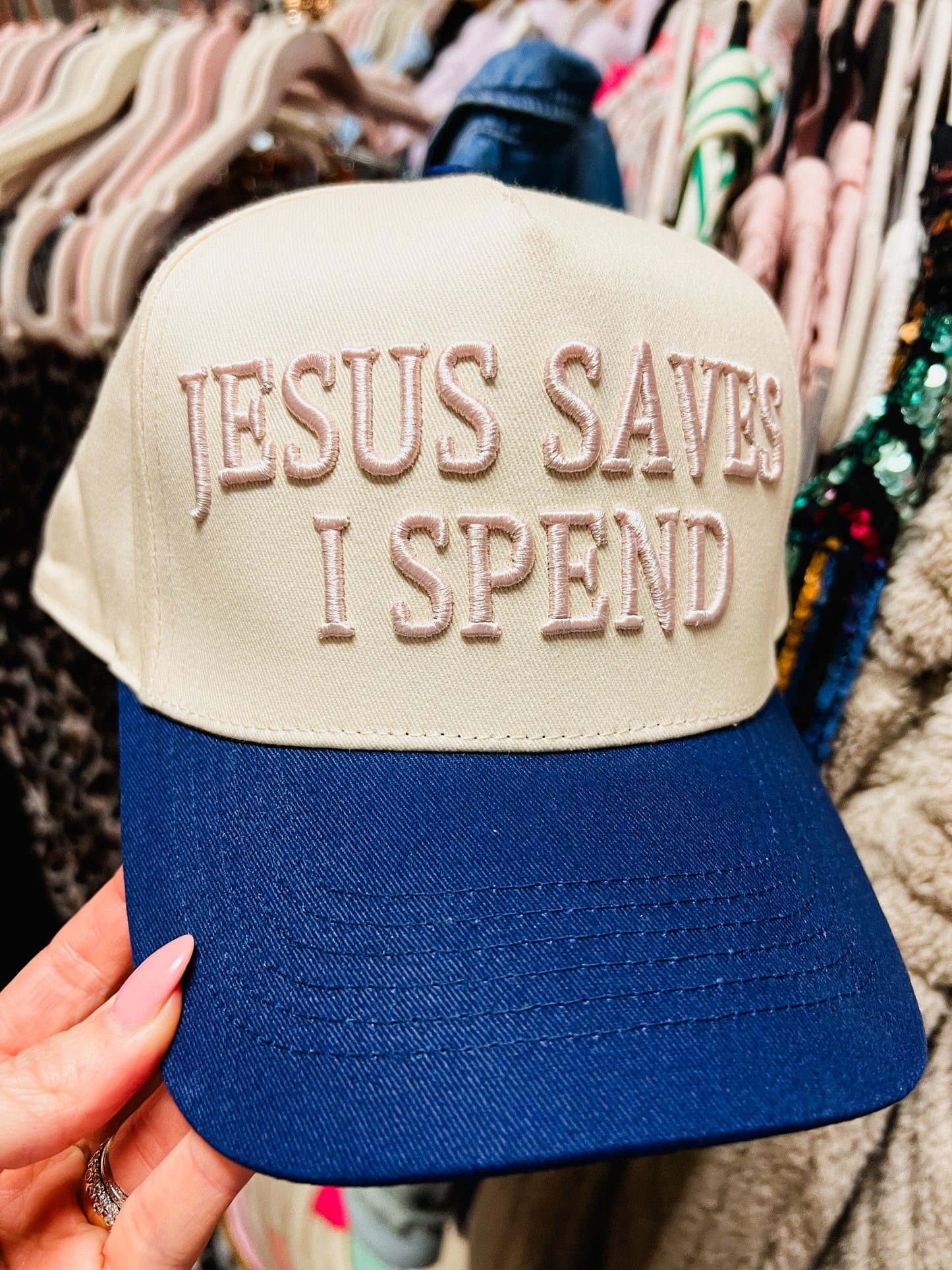 Jesus Saves I Spend Hat