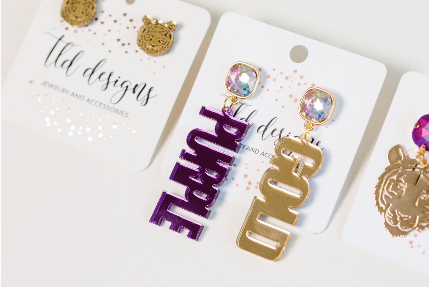 Purple and Gold Game Day Earrings