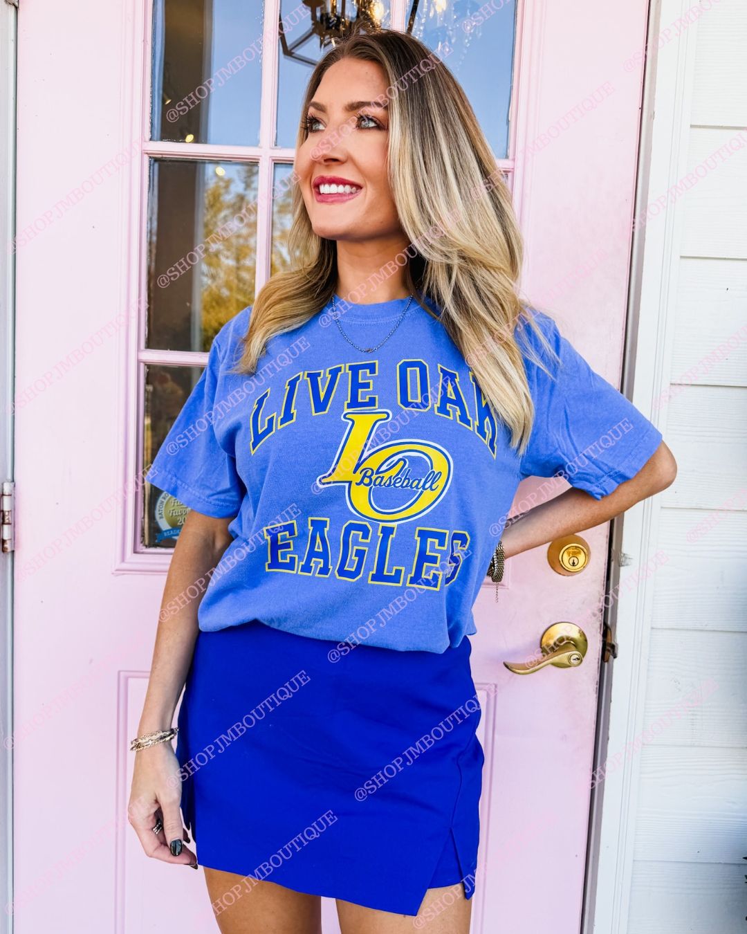 PRE-ORDER LO BASEBALL - DESIGN 13 - UNISEX TEE - FLO BLUE