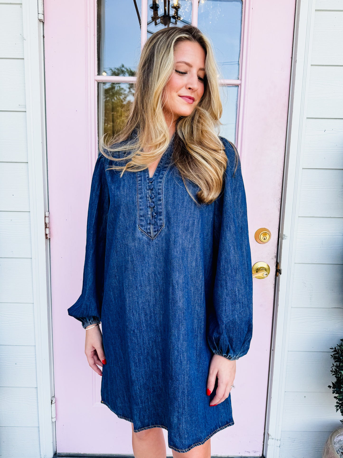 Boot Scootin' Washed Denim Dress - Dark Indigo