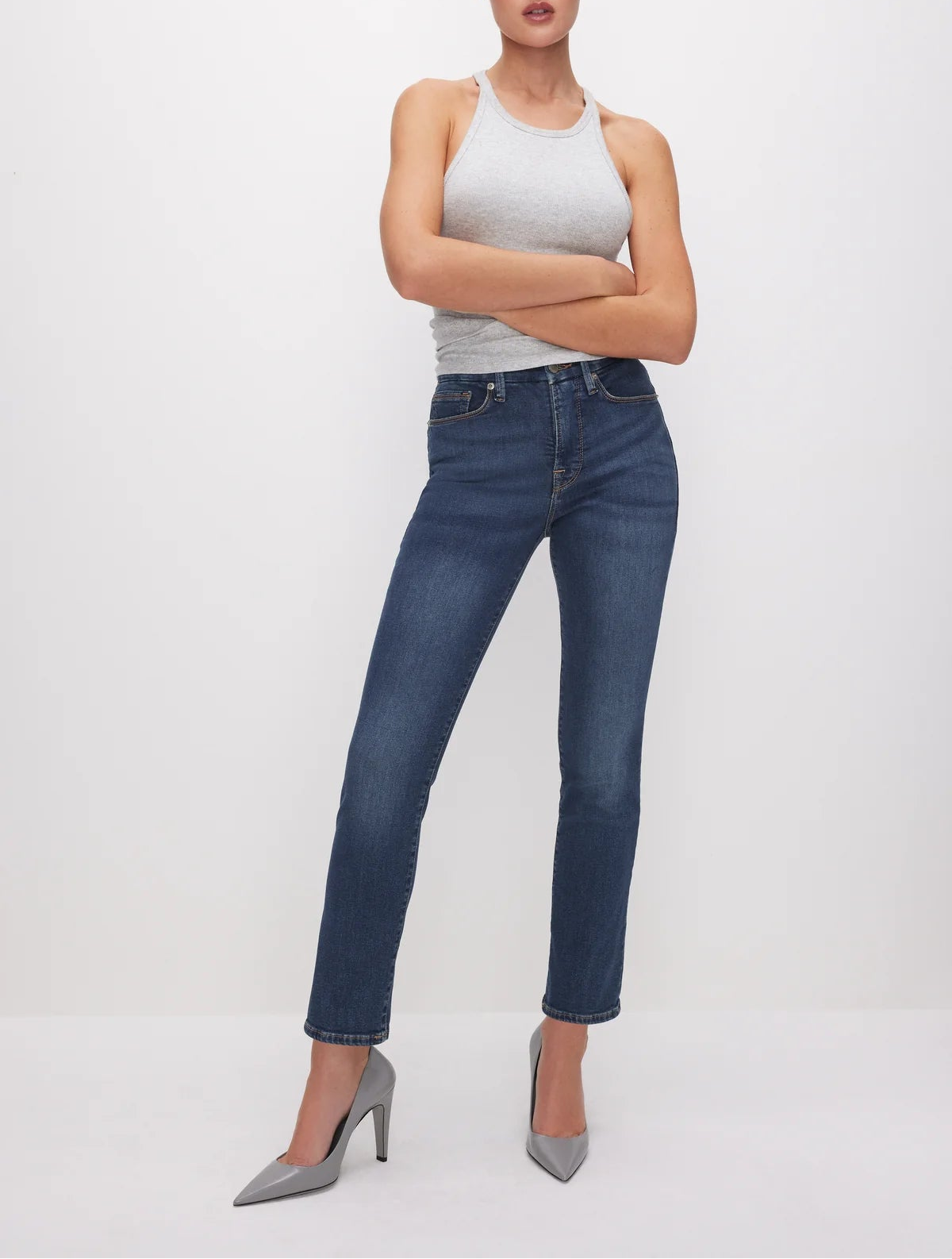 Good American Good Legs Straight Jeans - Blue
