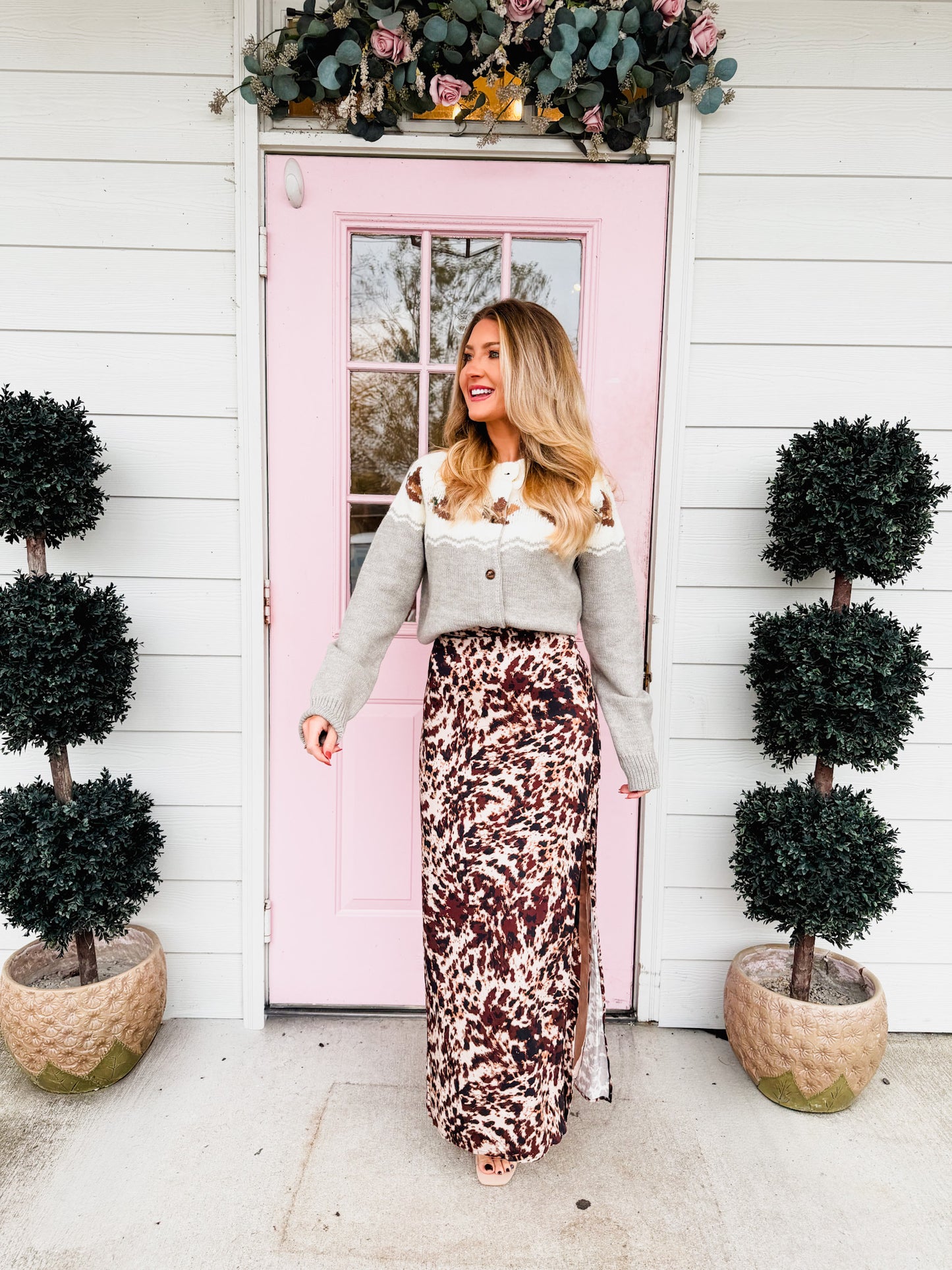 Wild Mustang Maxi Skirt - Brown Multi