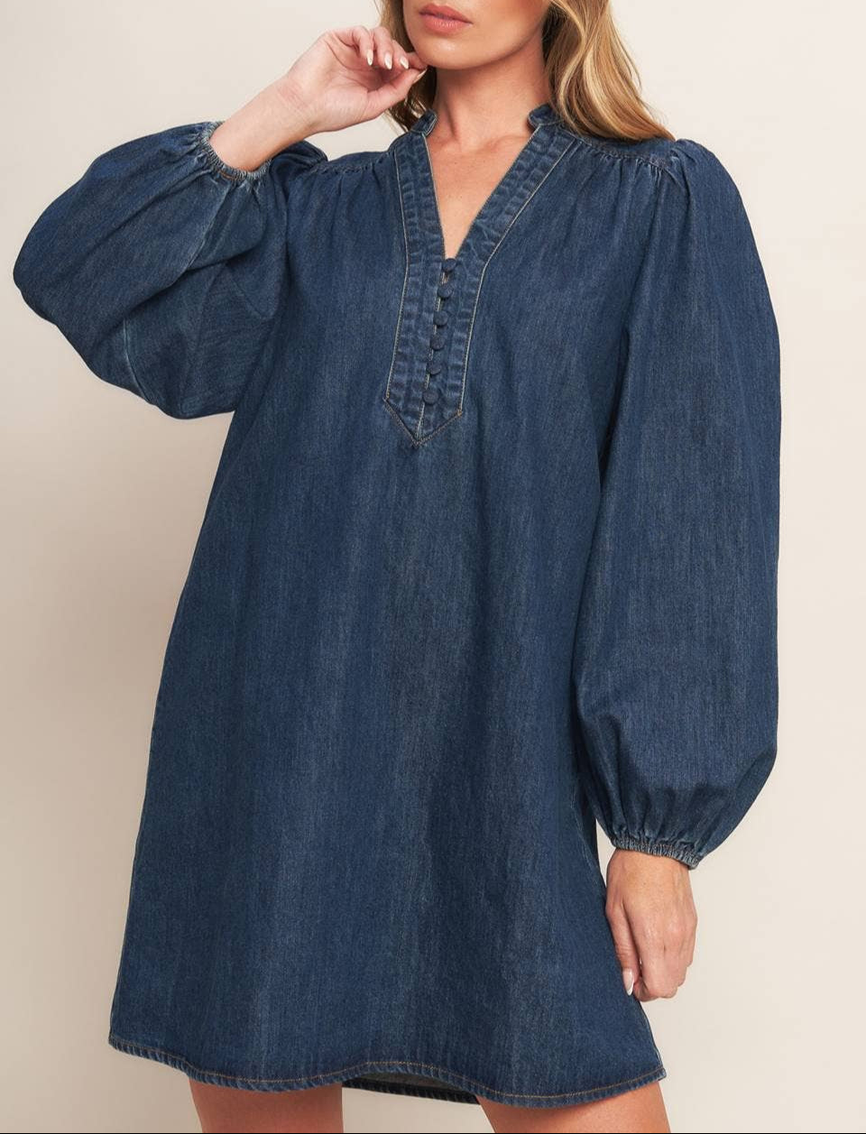 Boot Scootin' Washed Denim Dress - Dark Indigo
