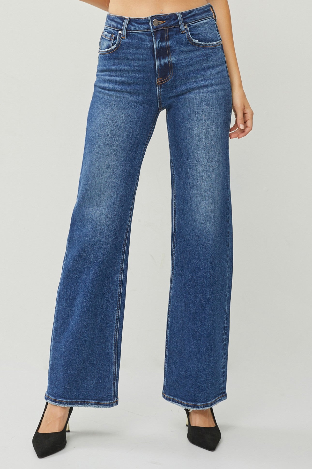 Risen High Rise Straight Jean - Dark
