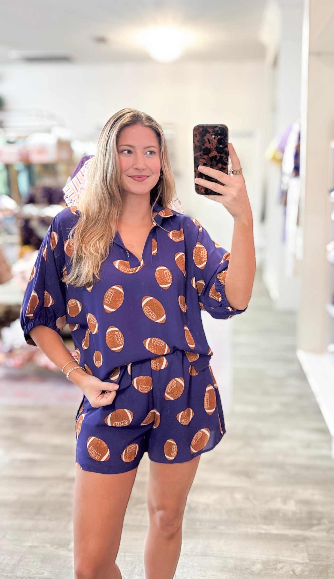 First Down Sloan Drop Shoulder Top - Go Purple