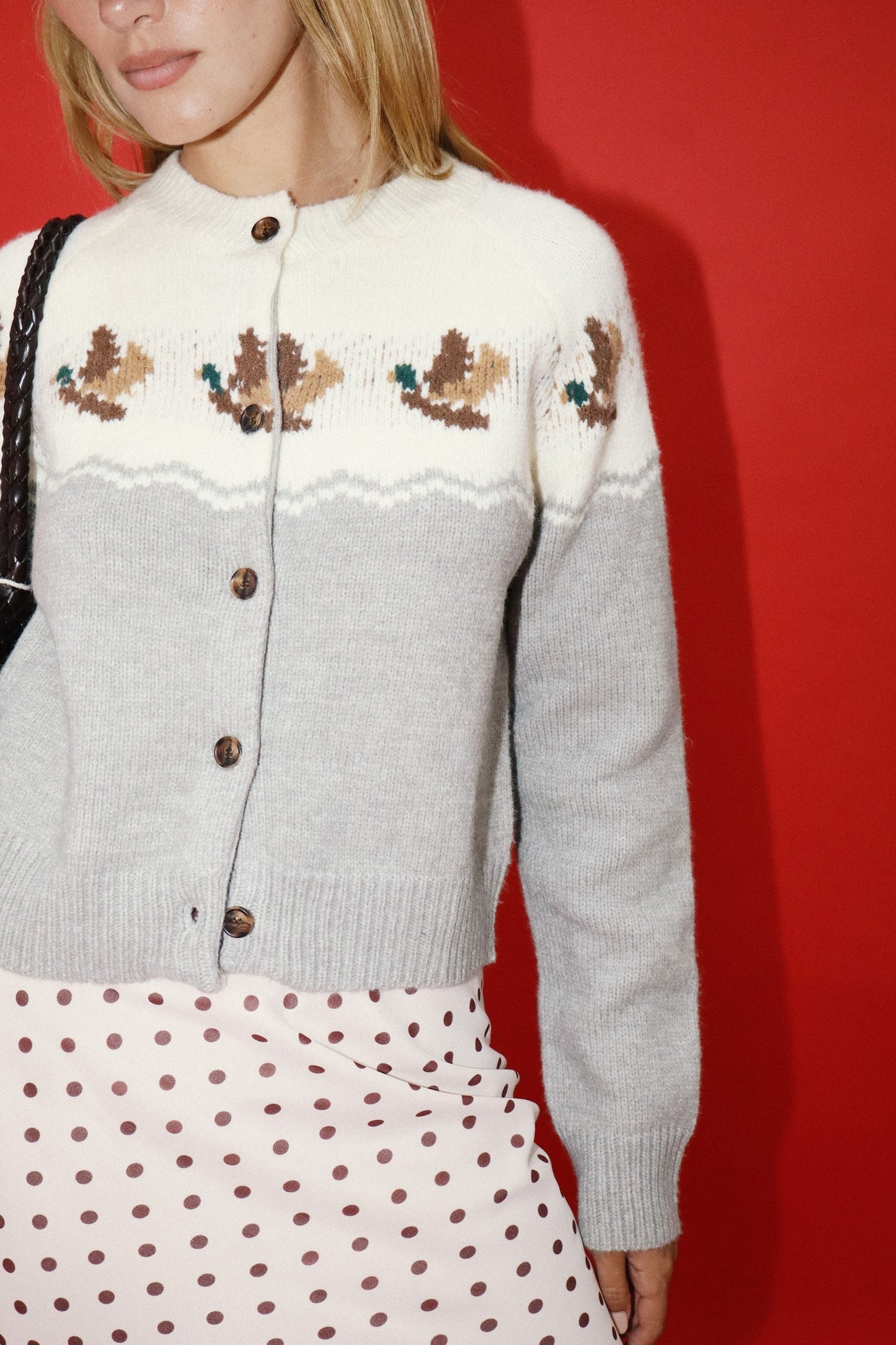 Gone Country Duck Cardigan - Heather Grey