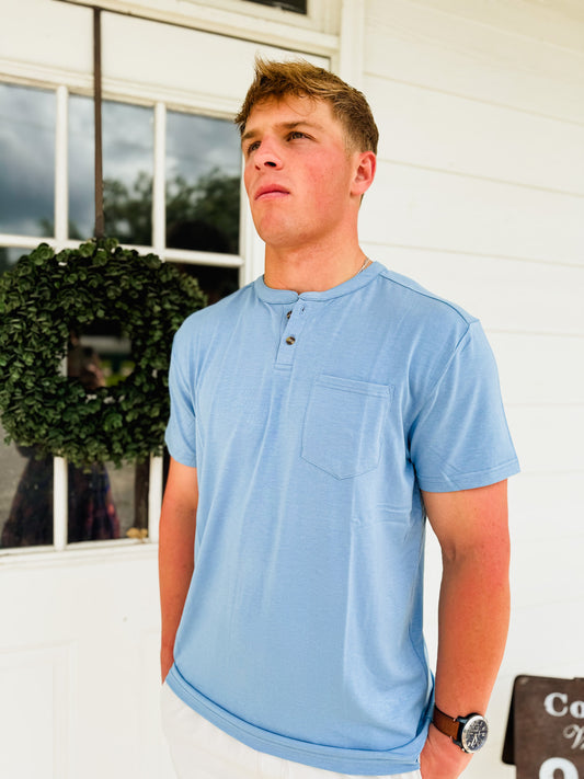 SSCO Max Comfort Henley SS - Marine Blue