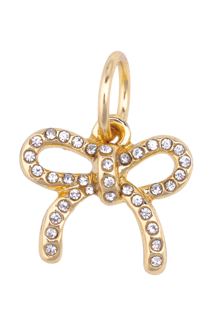 Pave Bow Charm in Shiny Gold