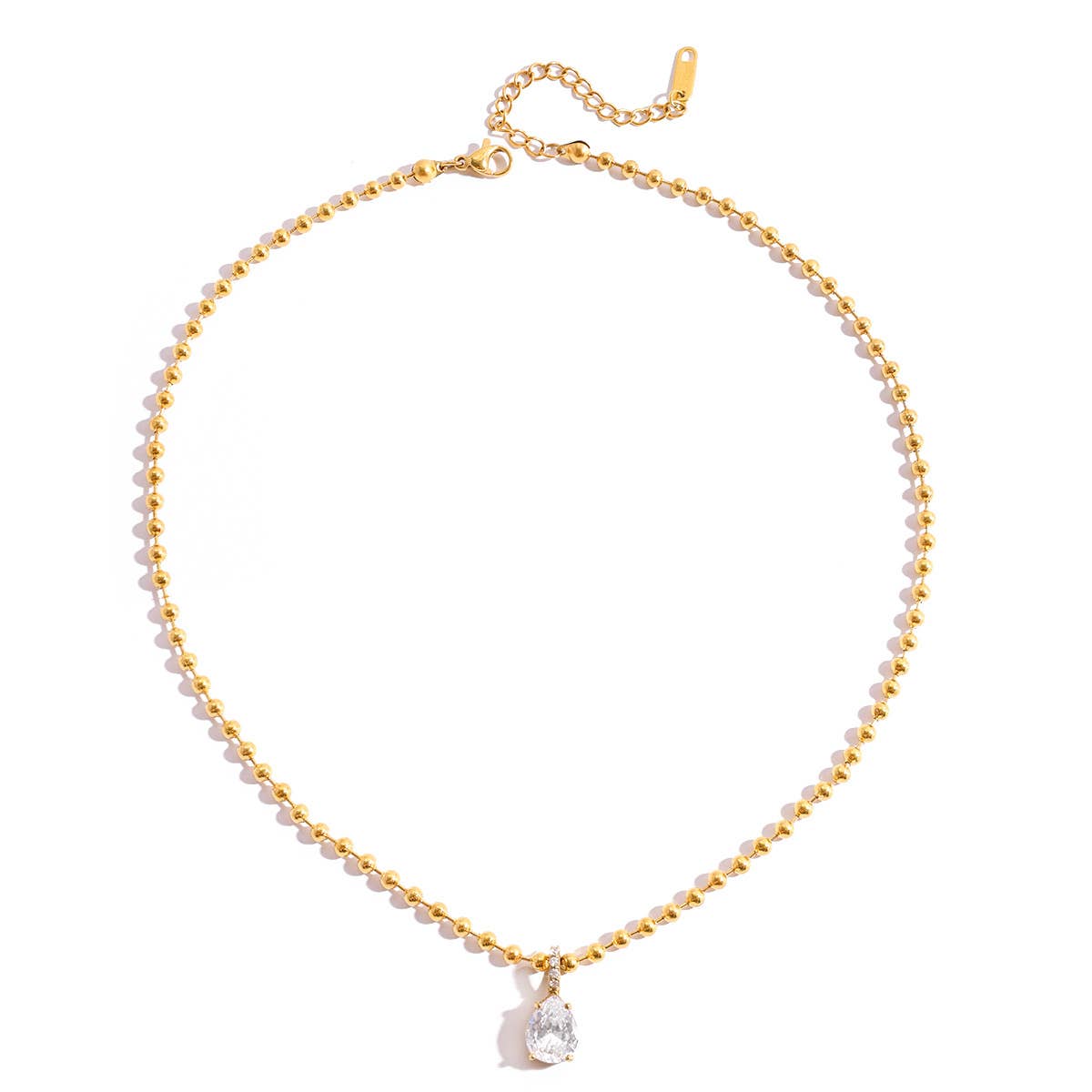 Pear CZ Necklace Water Resistant