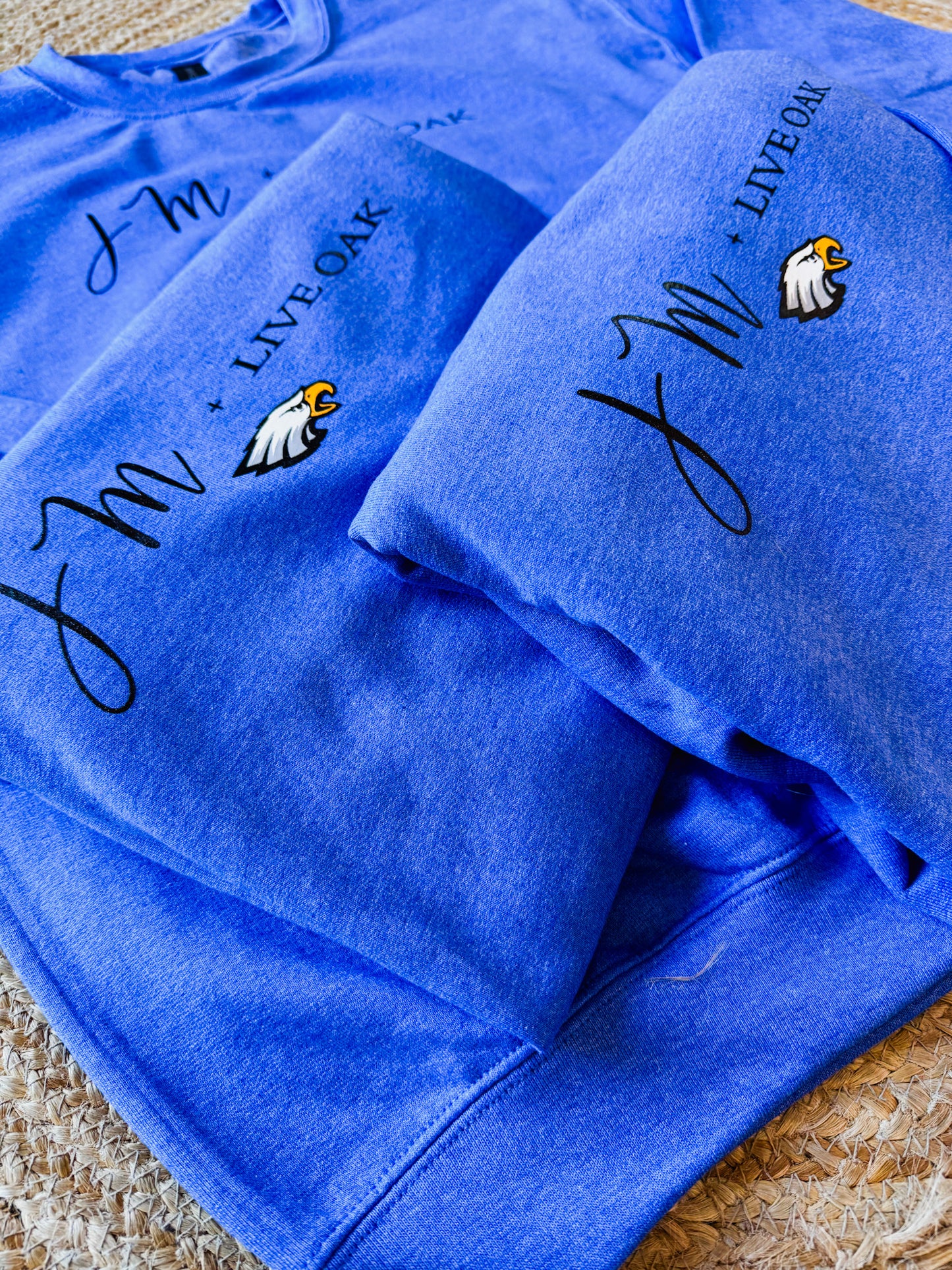 JM + LIVE OAK Adult Sweatshirt - Heathered Royal