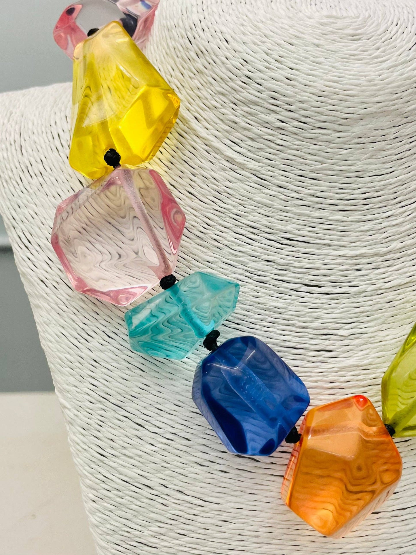 Summer Clear Stone Necklace - Multi
