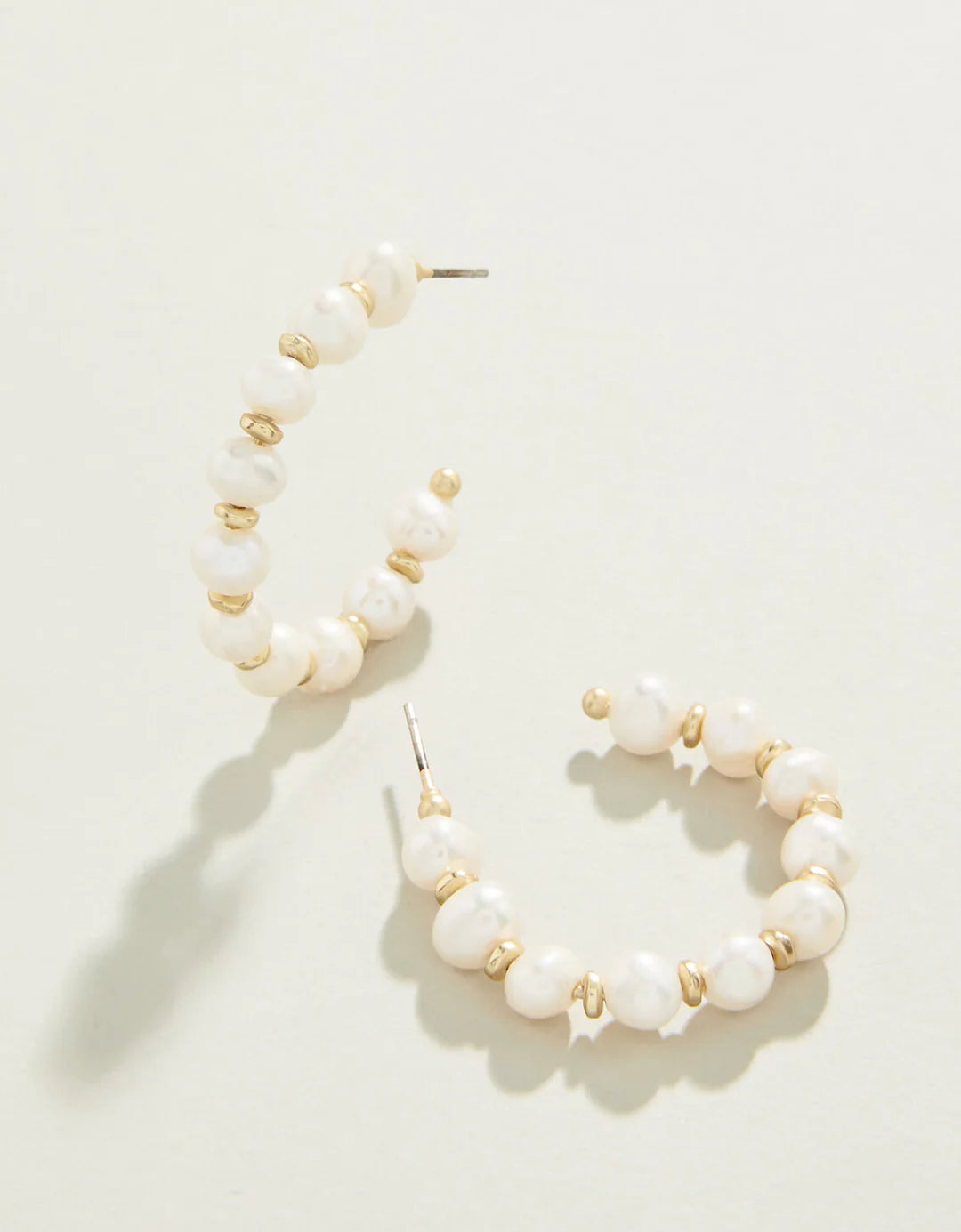 Annabelle Beaded Hoop Earrings Pearl by Spartina 449