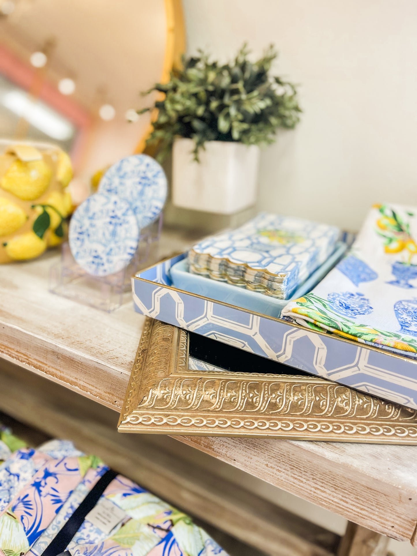 Bamboo Trellis Square Tray