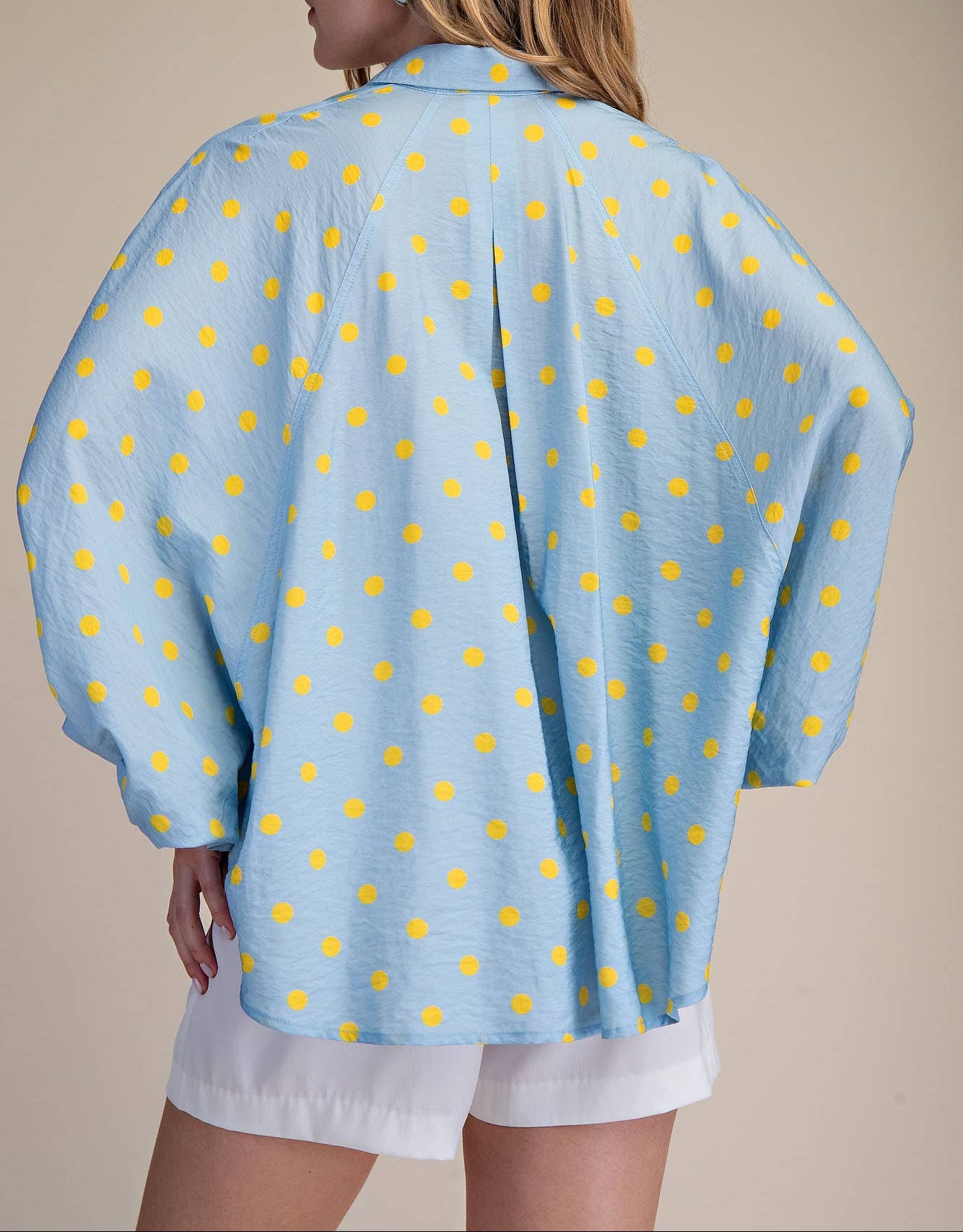 Summer State Button Up Top - Light Blue