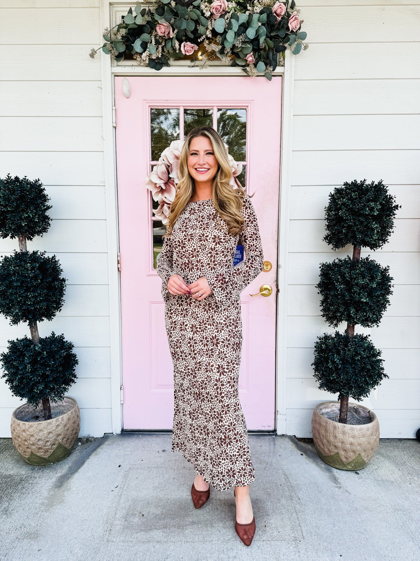 Z Supply Campbell Floral Maxi Dress - Chocolate Cherry