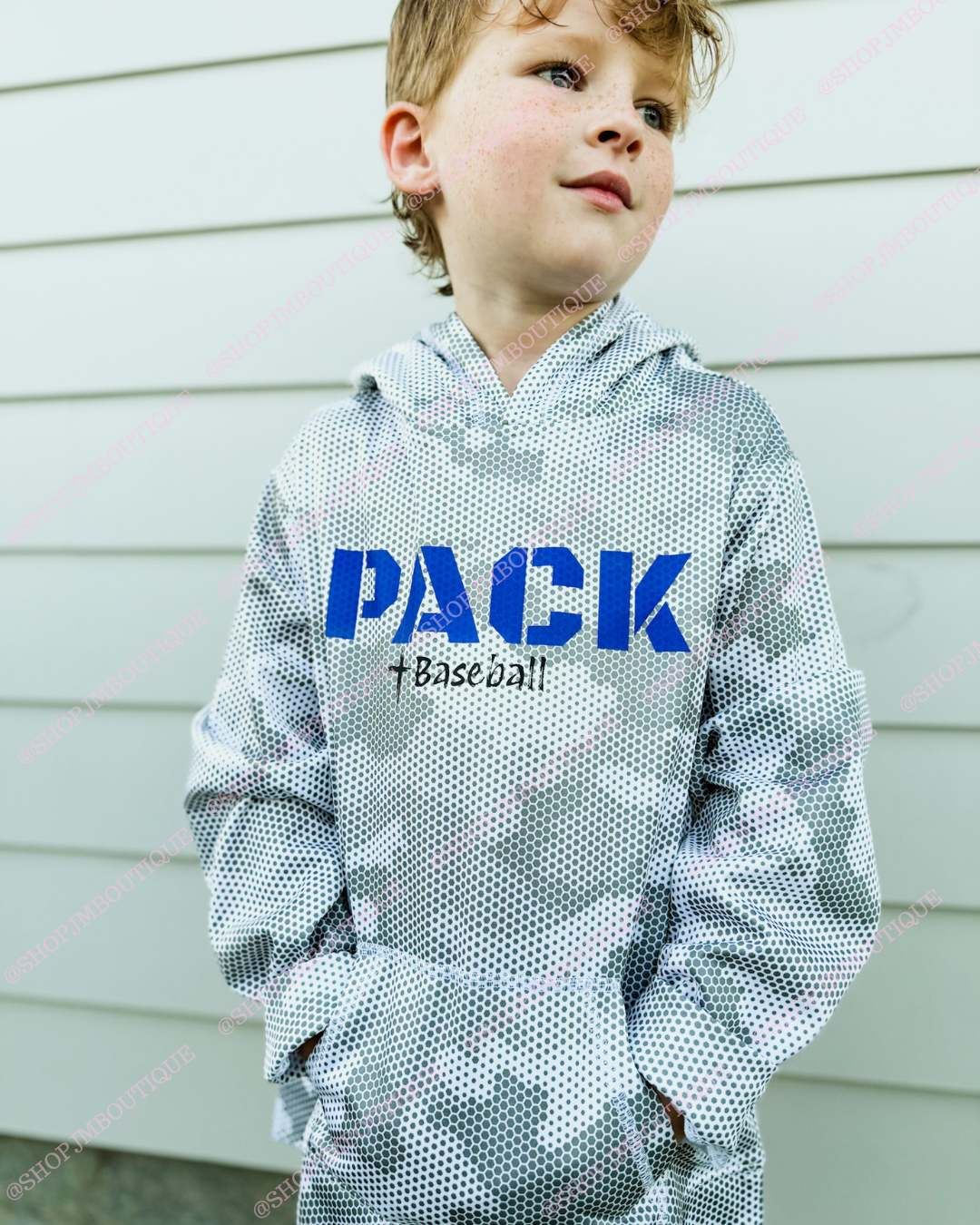 PRE ORDER Design 24 - Youth Camo Fleece Hoodie - White