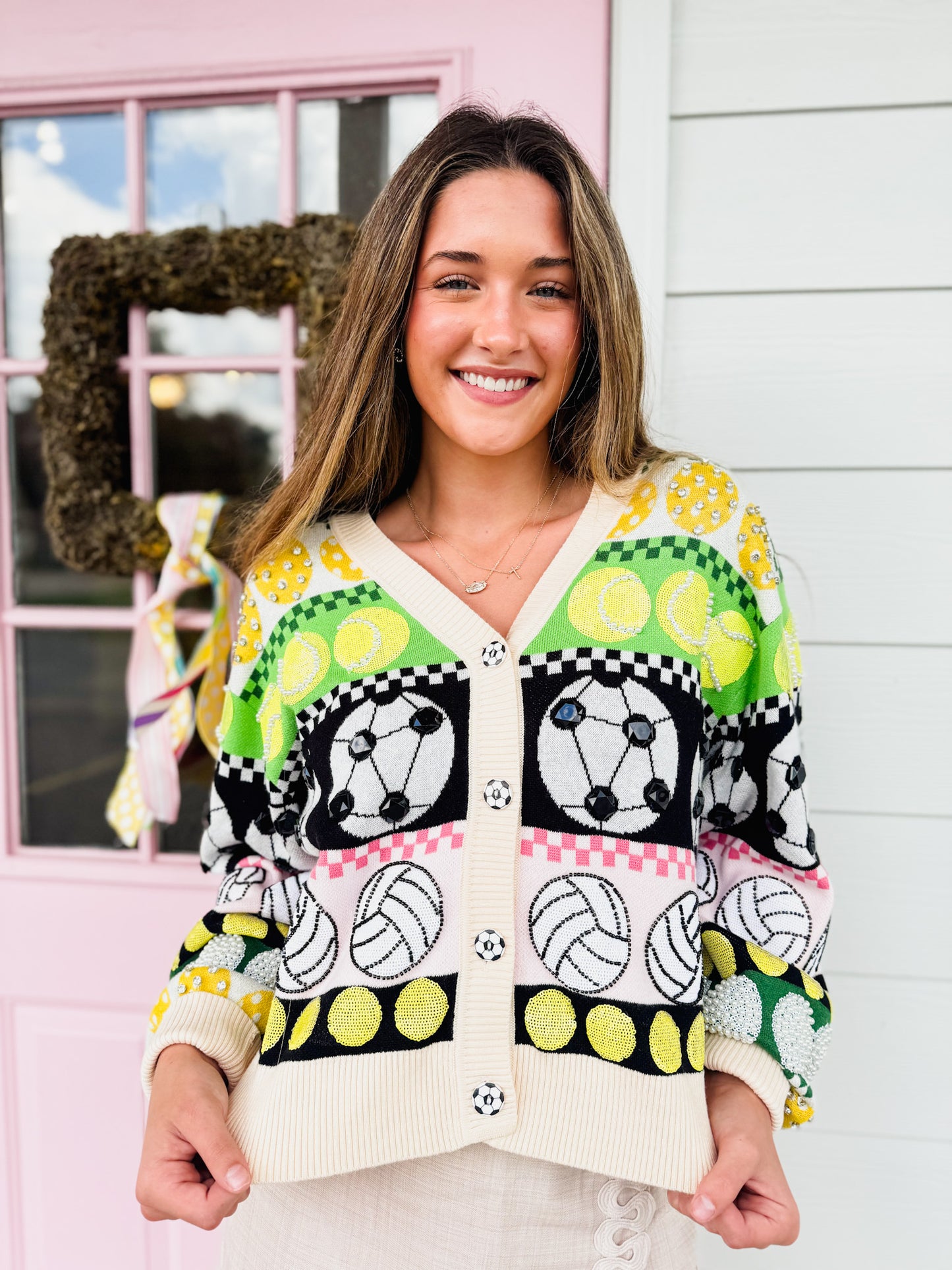 Queen of Sparkles Sport Icon Button Up Cardigan