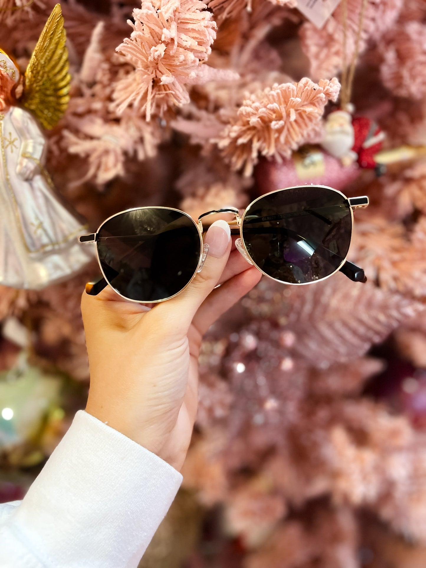 Gold Round Frame Polarized Sunglasses