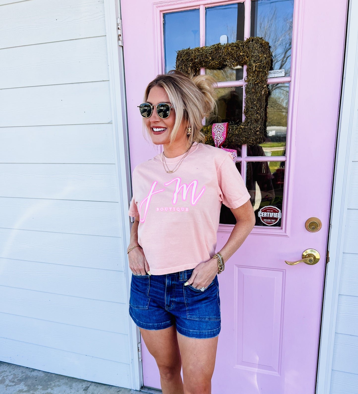 NEW JM Cropped Tee - Peachy