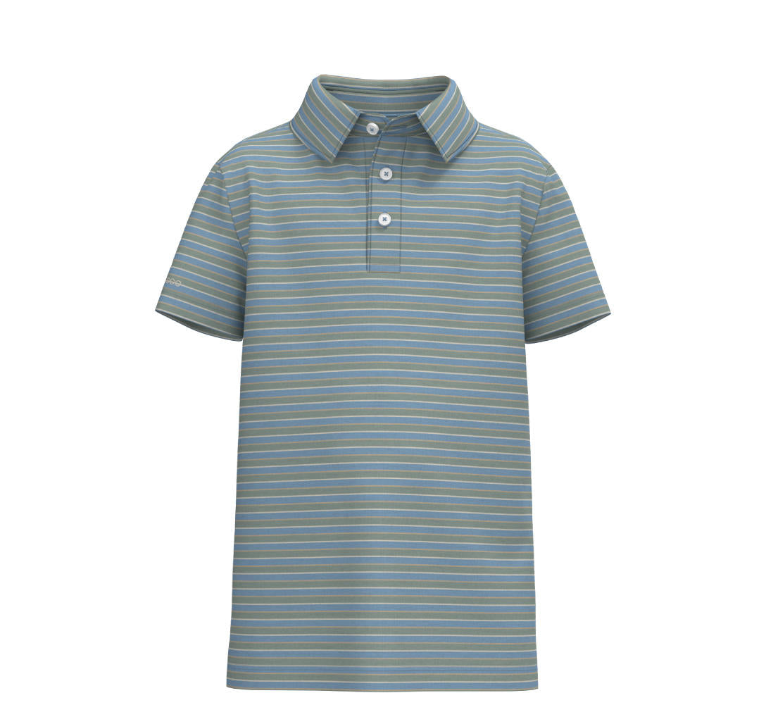 SSCO Youth Boys Cahaba Heather Stripe Polo - Ridgeway
