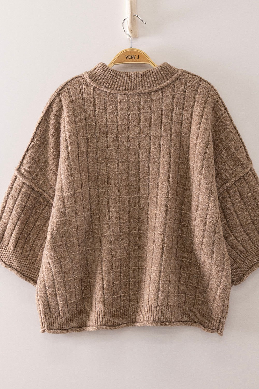 Main Event Cropped Ribbed Sweater - Mocha