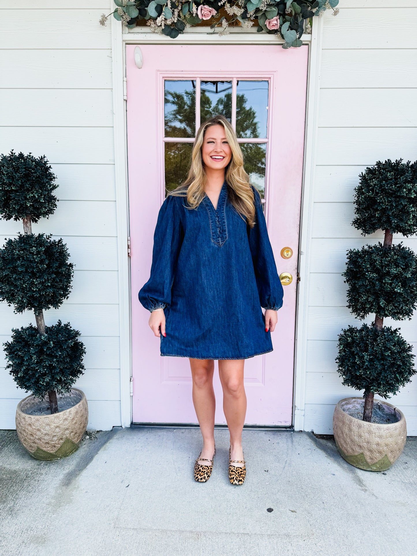 Boot Scootin' Washed Denim Dress - Dark Indigo