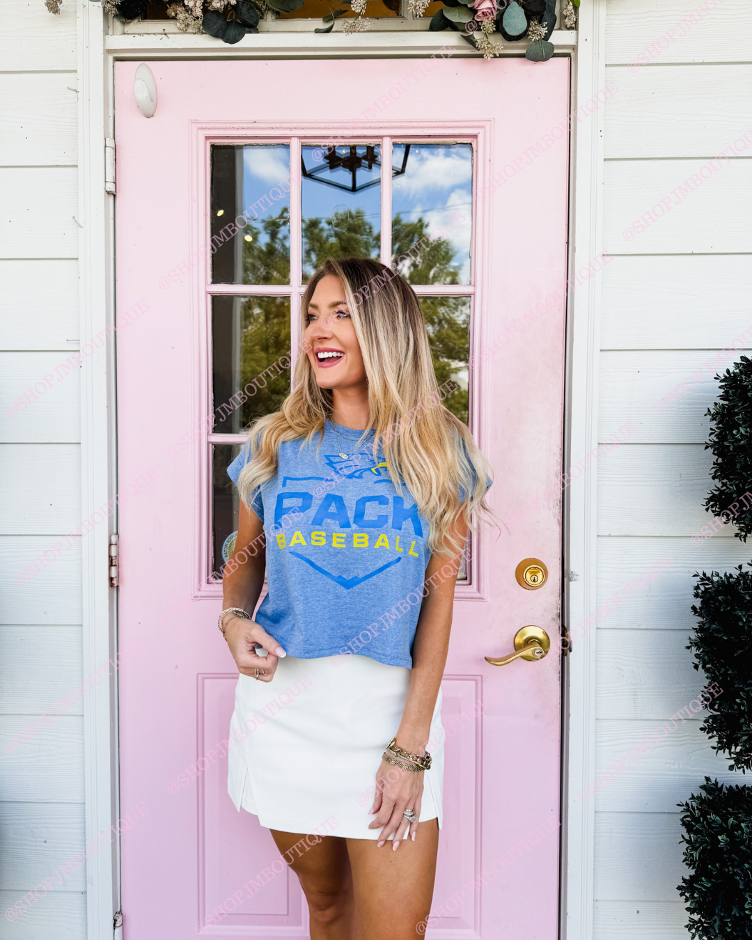 PRE ORDER Design 36 - Women's Cropped Tee - Heather Classic Blue