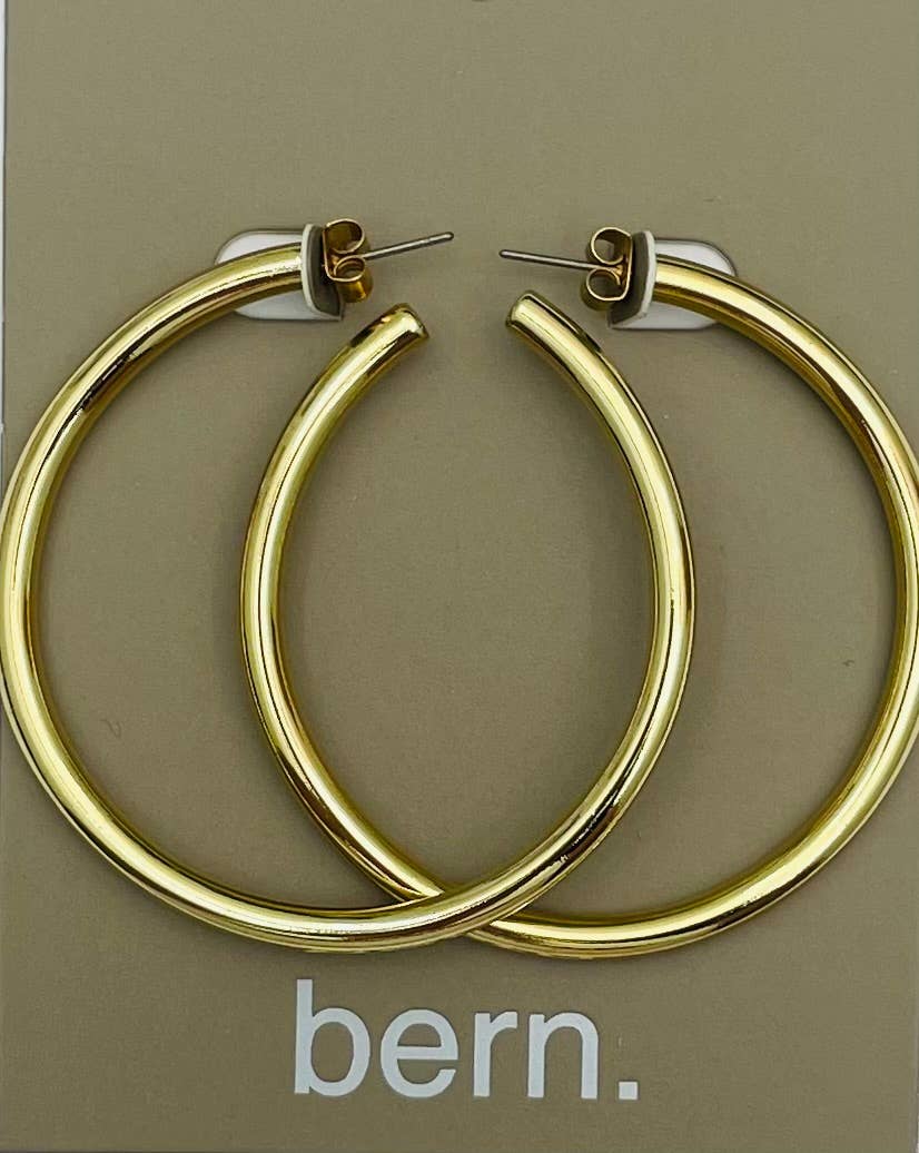 Golden Classic Hoop - Bright Matte Gold