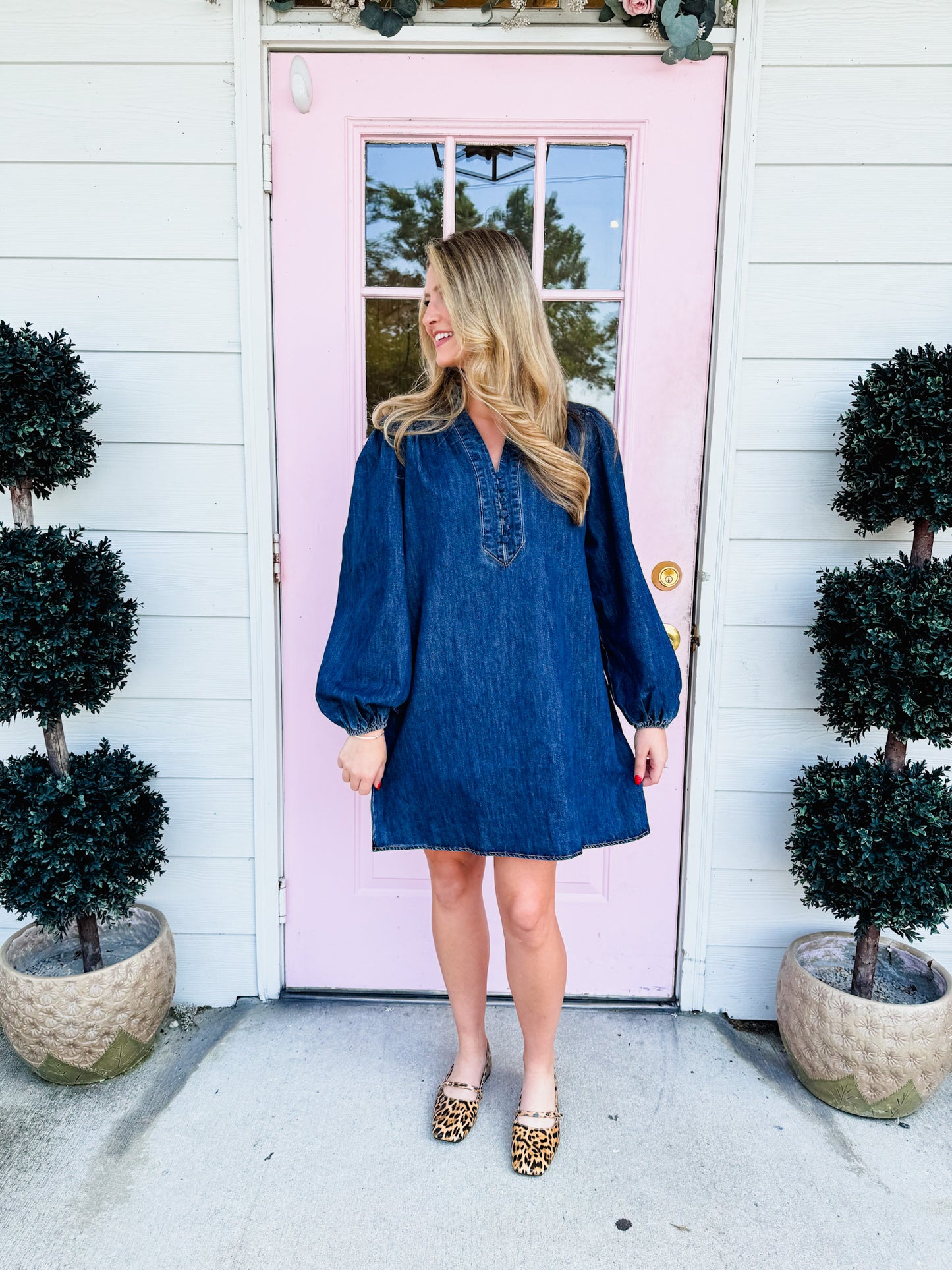 Boot Scootin' Washed Denim Dress - Dark Indigo