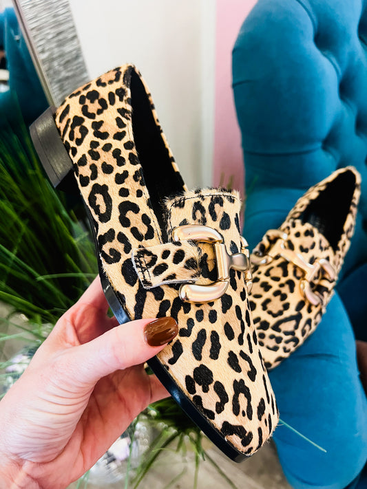 Therese Buckle Loafer - Leopard Hair