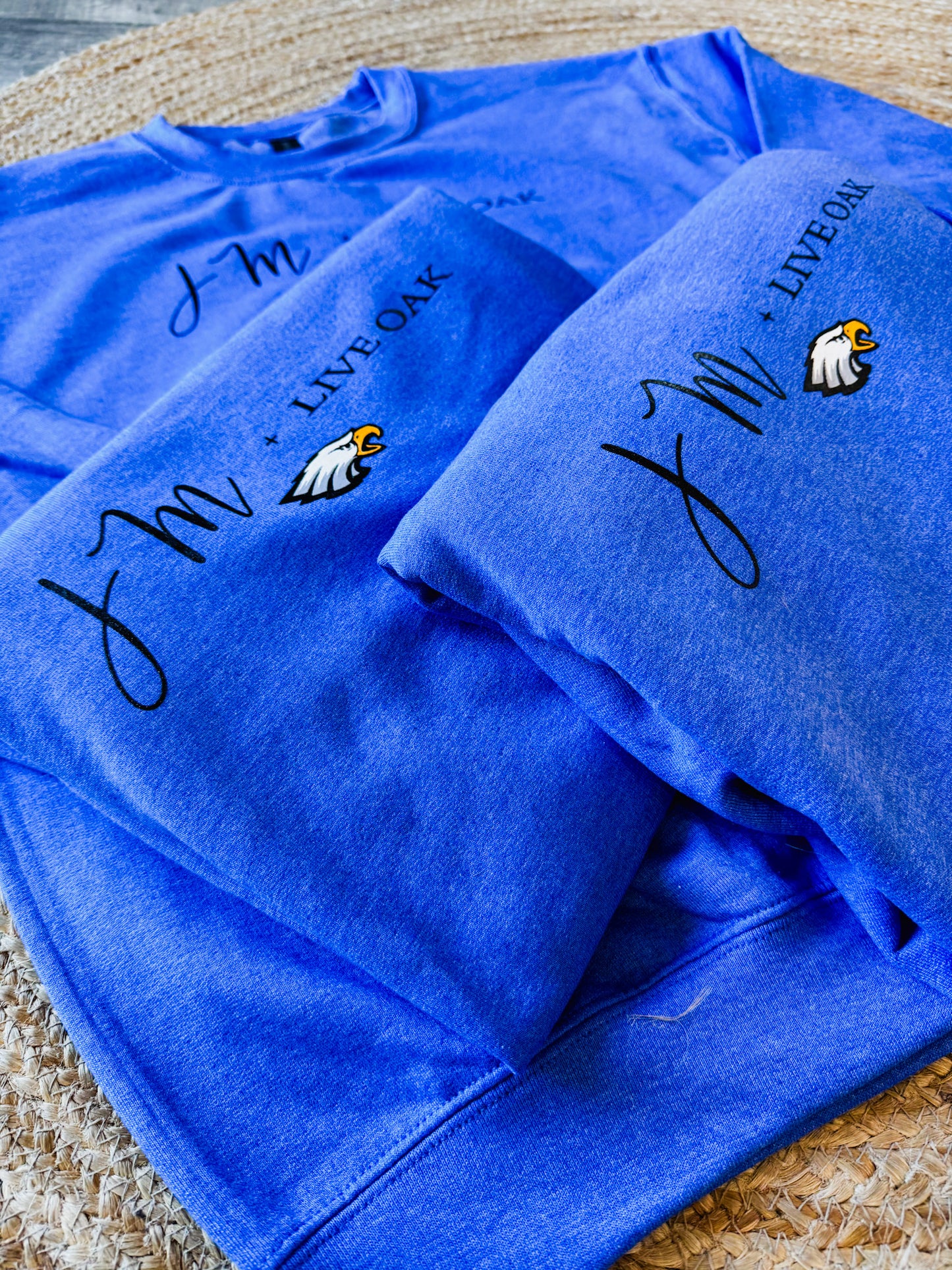JM + LIVE OAK Adult Sweatshirt - Heathered Royal