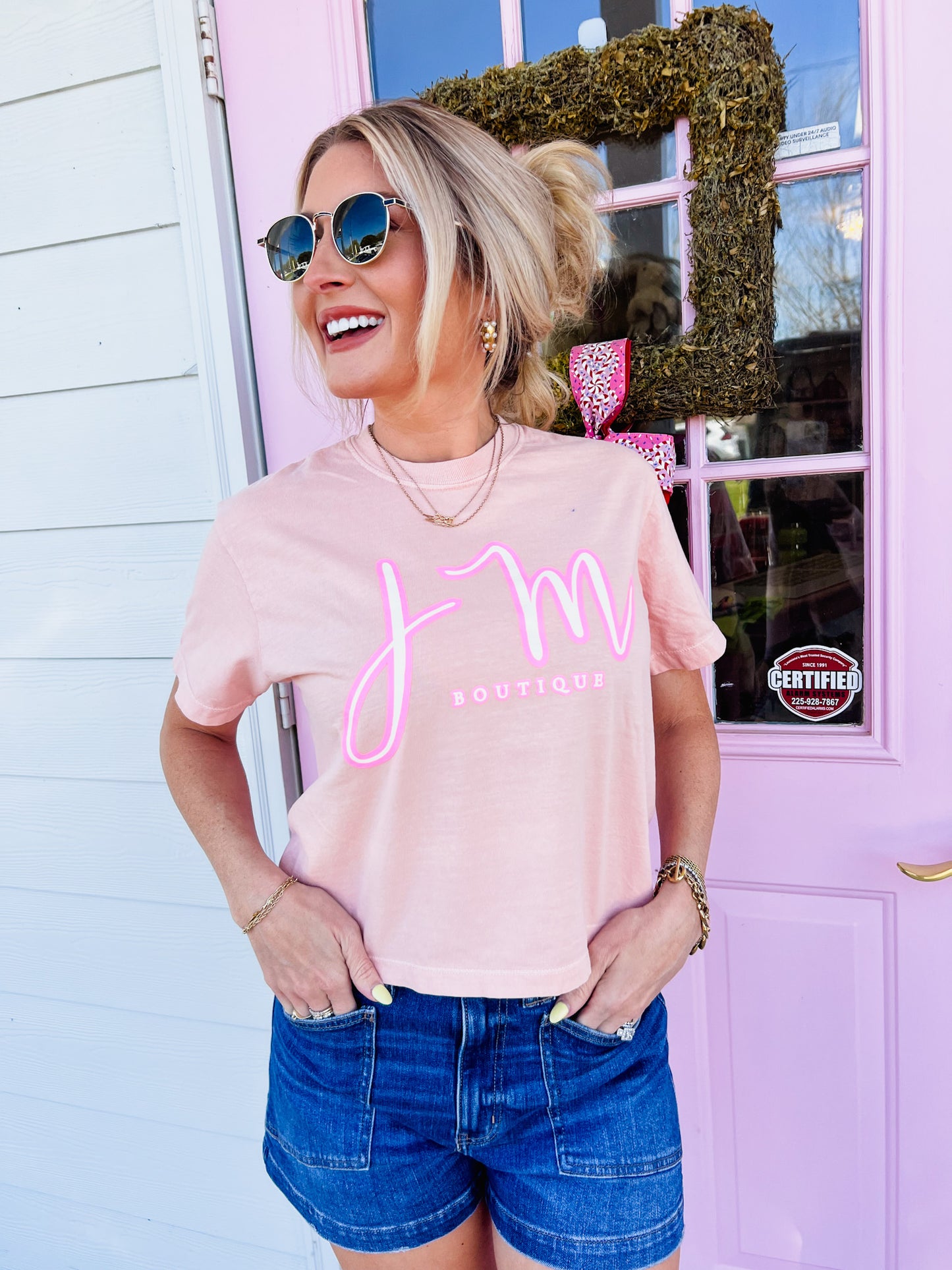 NEW JM Cropped Tee - Peachy