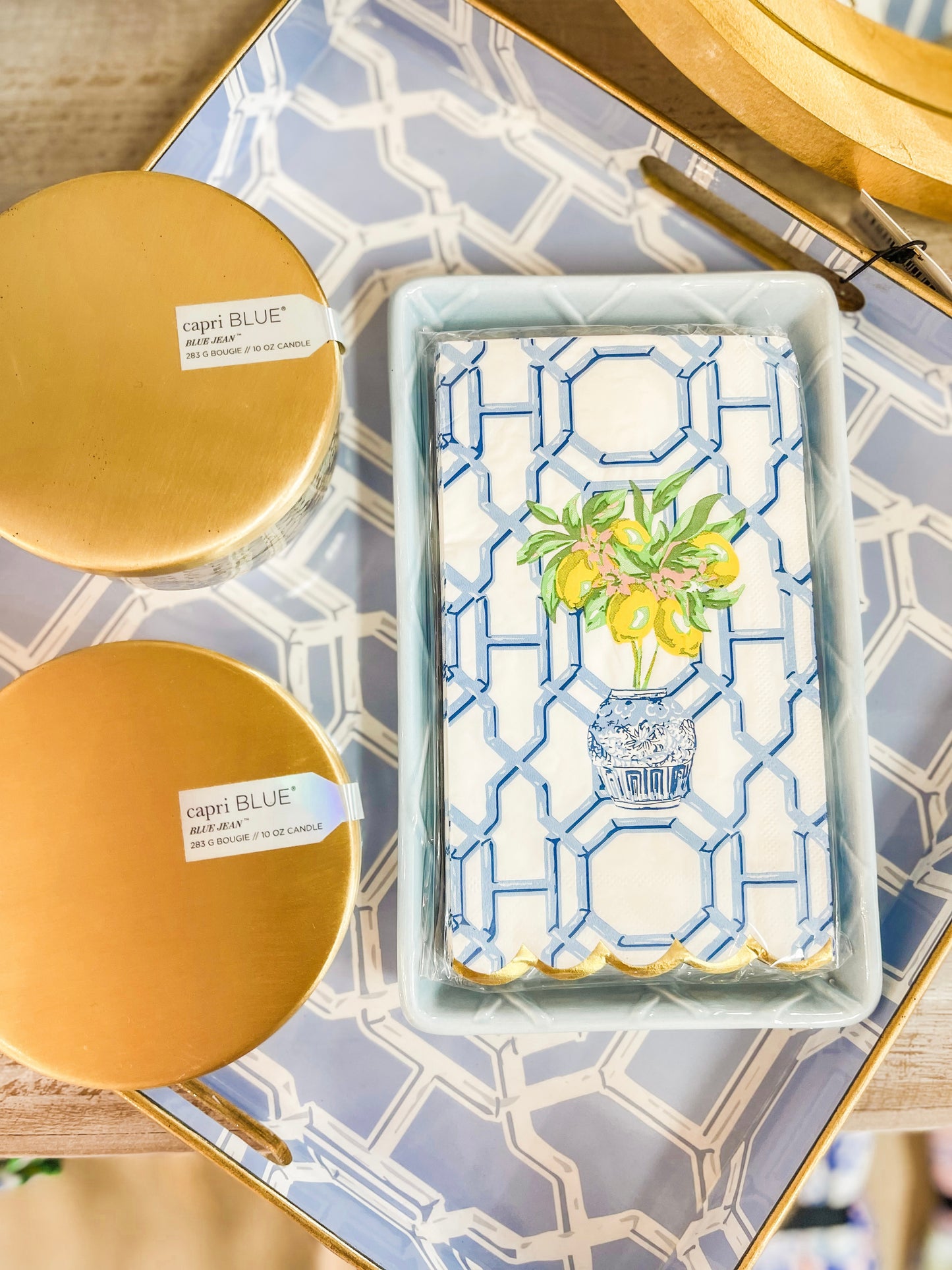 Bamboo Trellis Square Tray