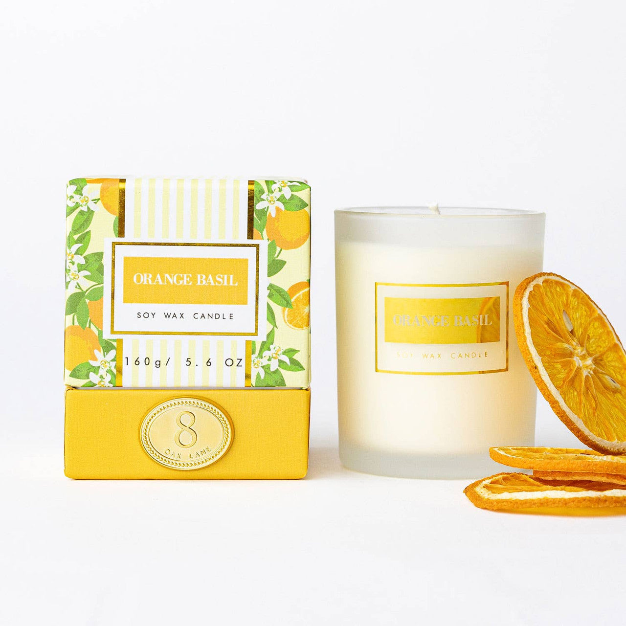 8 Oak Lane Boxed 9oz. Candle - Orange Blasil