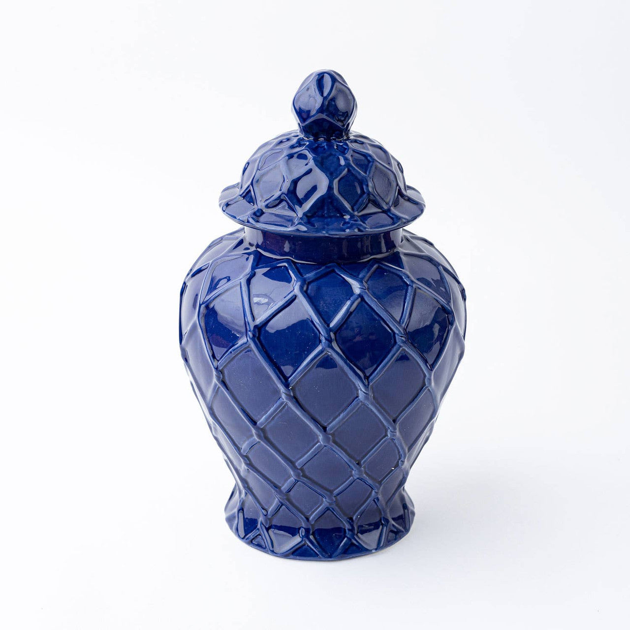 8 Oak Lane Large Textured Ginger Jar - Navy