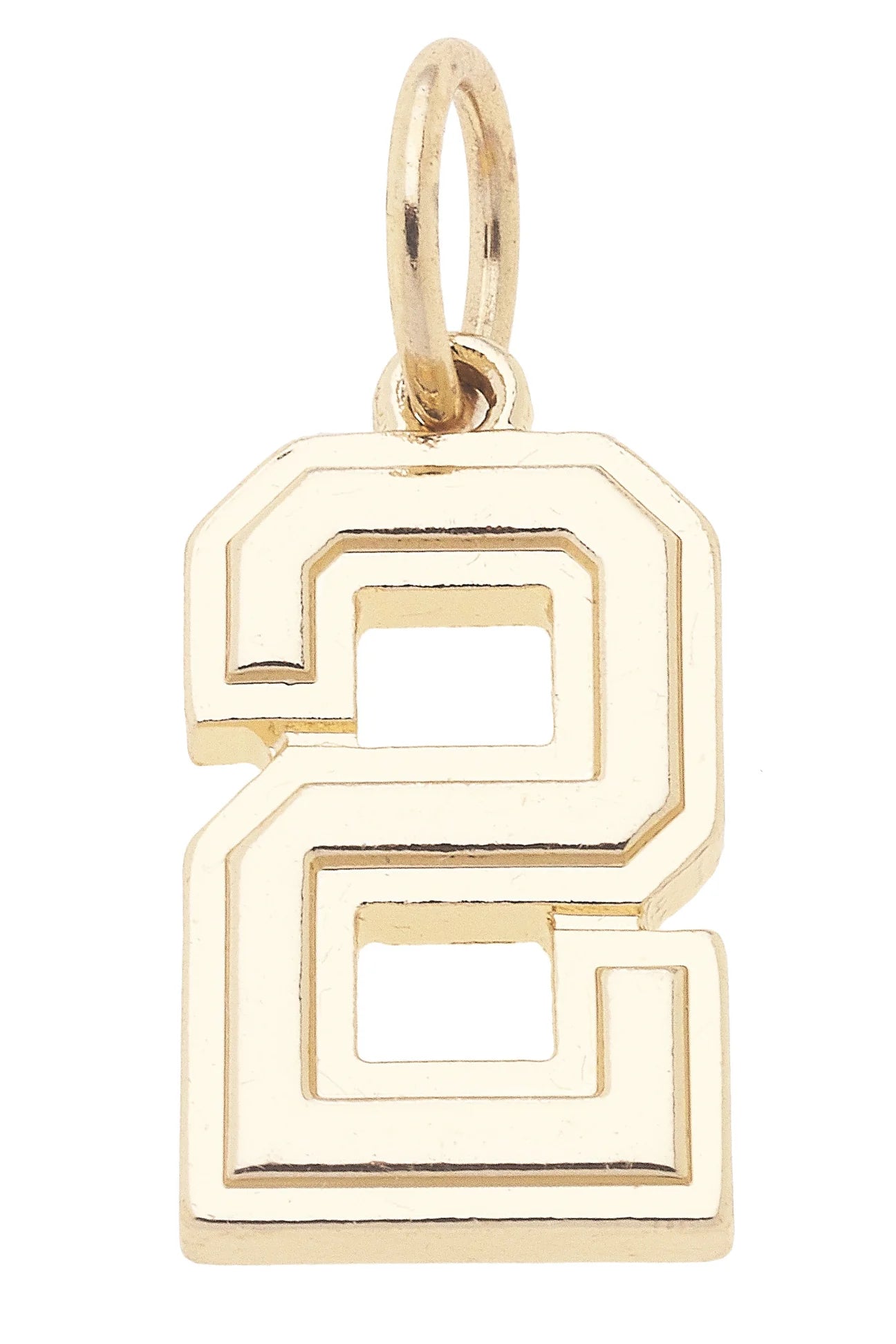 Number "2" Charm in Shiny Gold