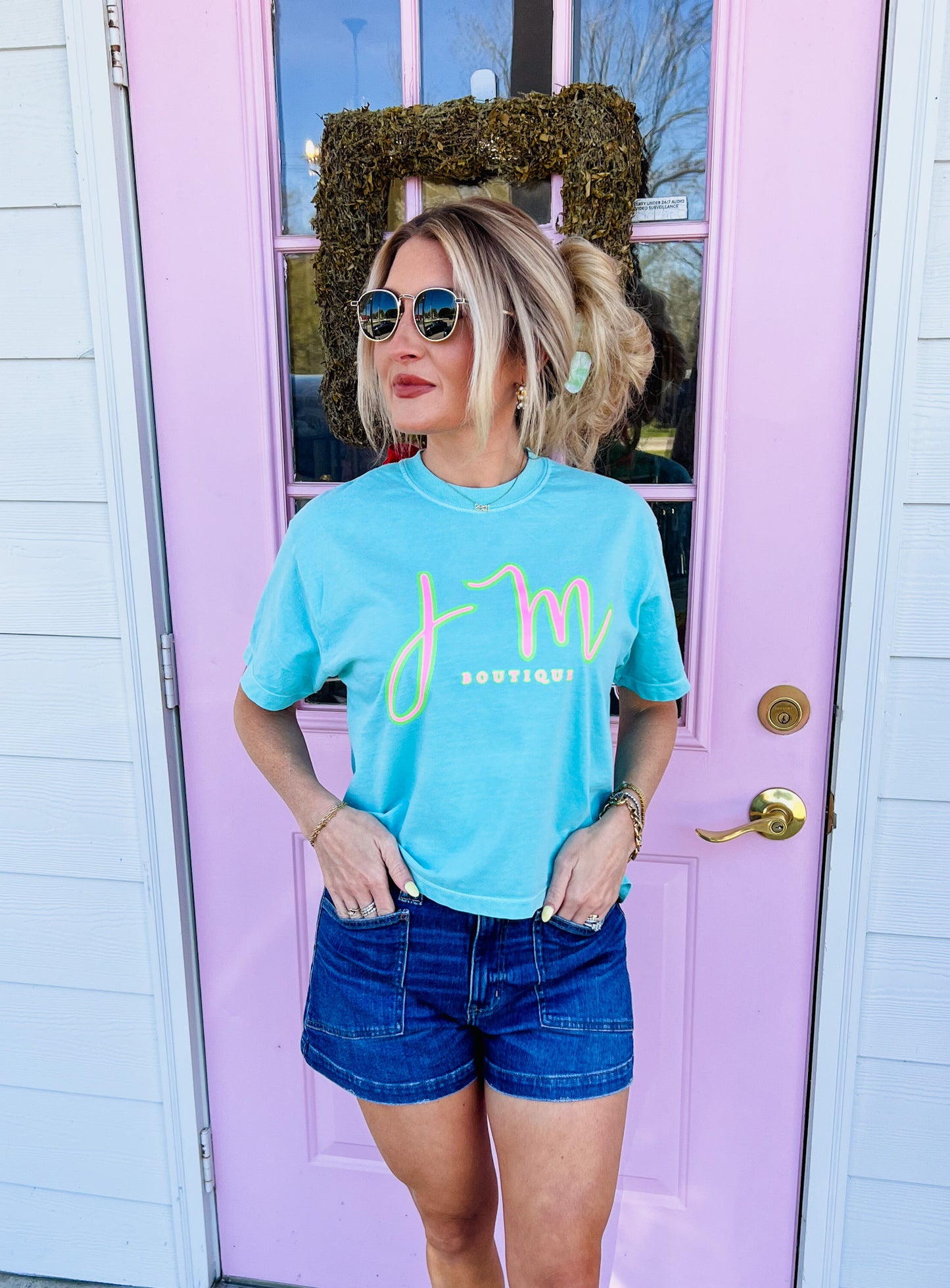 NEW JM Cropped Tee - Chalky Mint