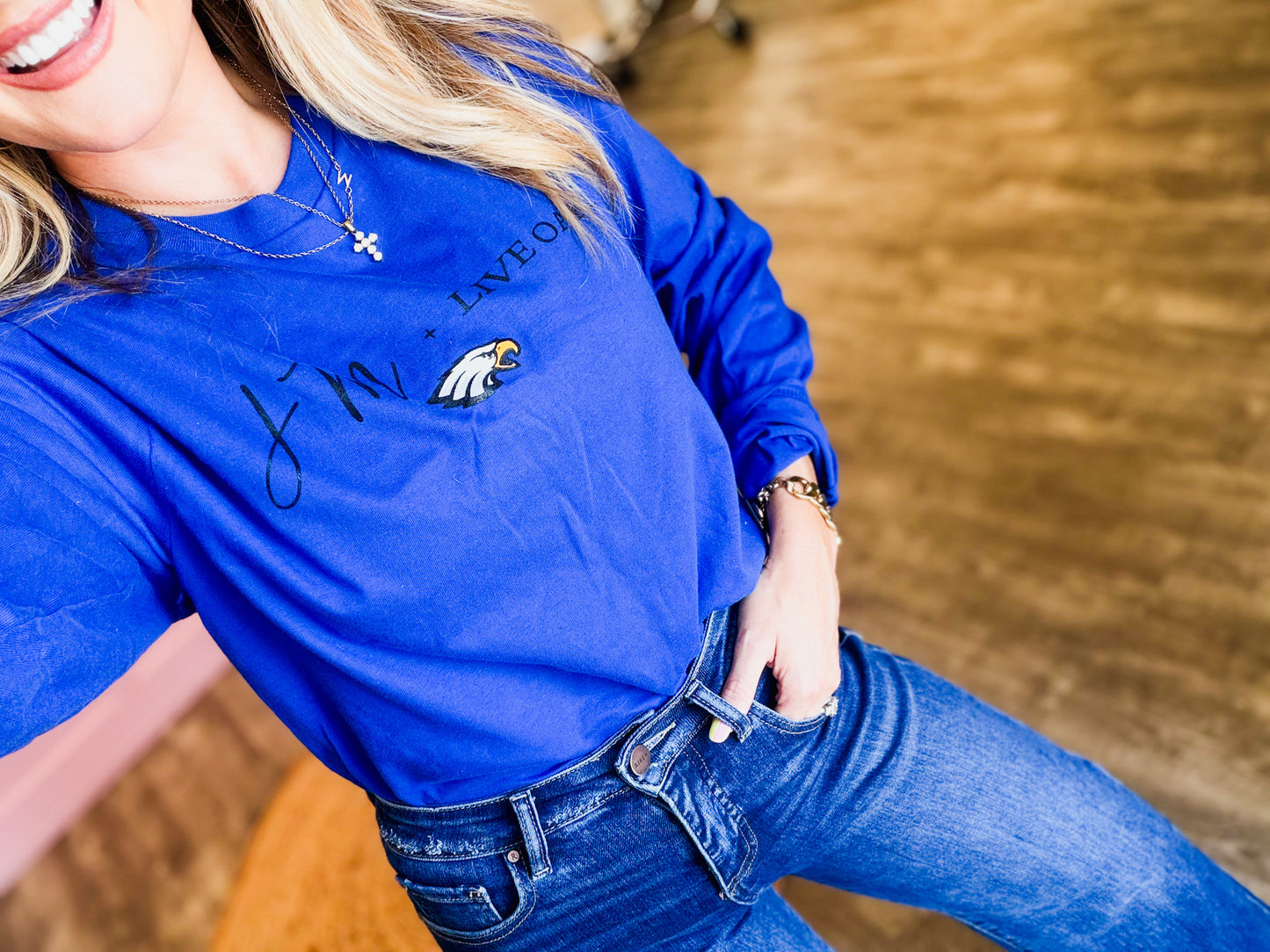 JM + Live Oak Long Sleeve Tee - Royal - Adult