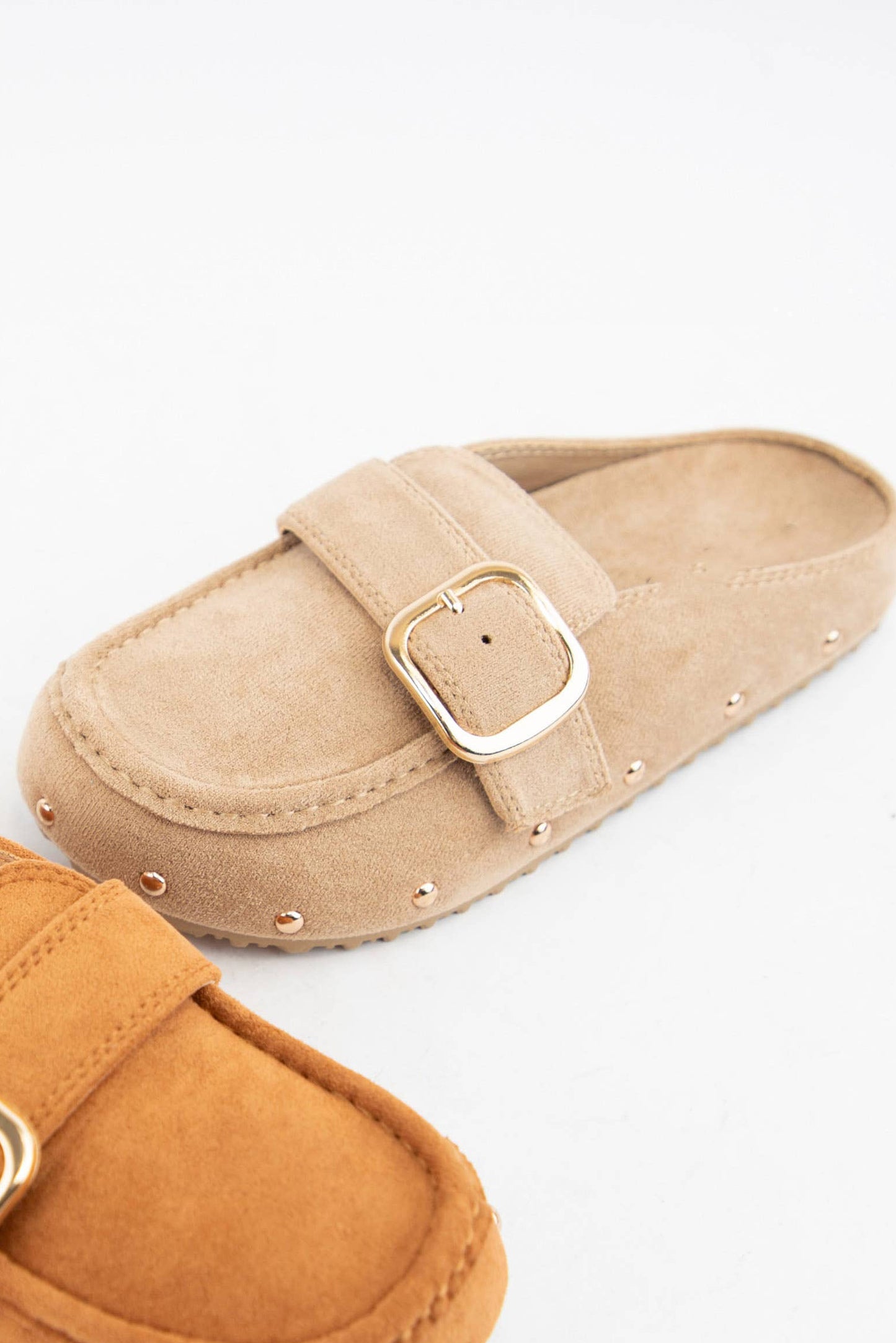 Londres-04 Buckled Stud Mule - Bone