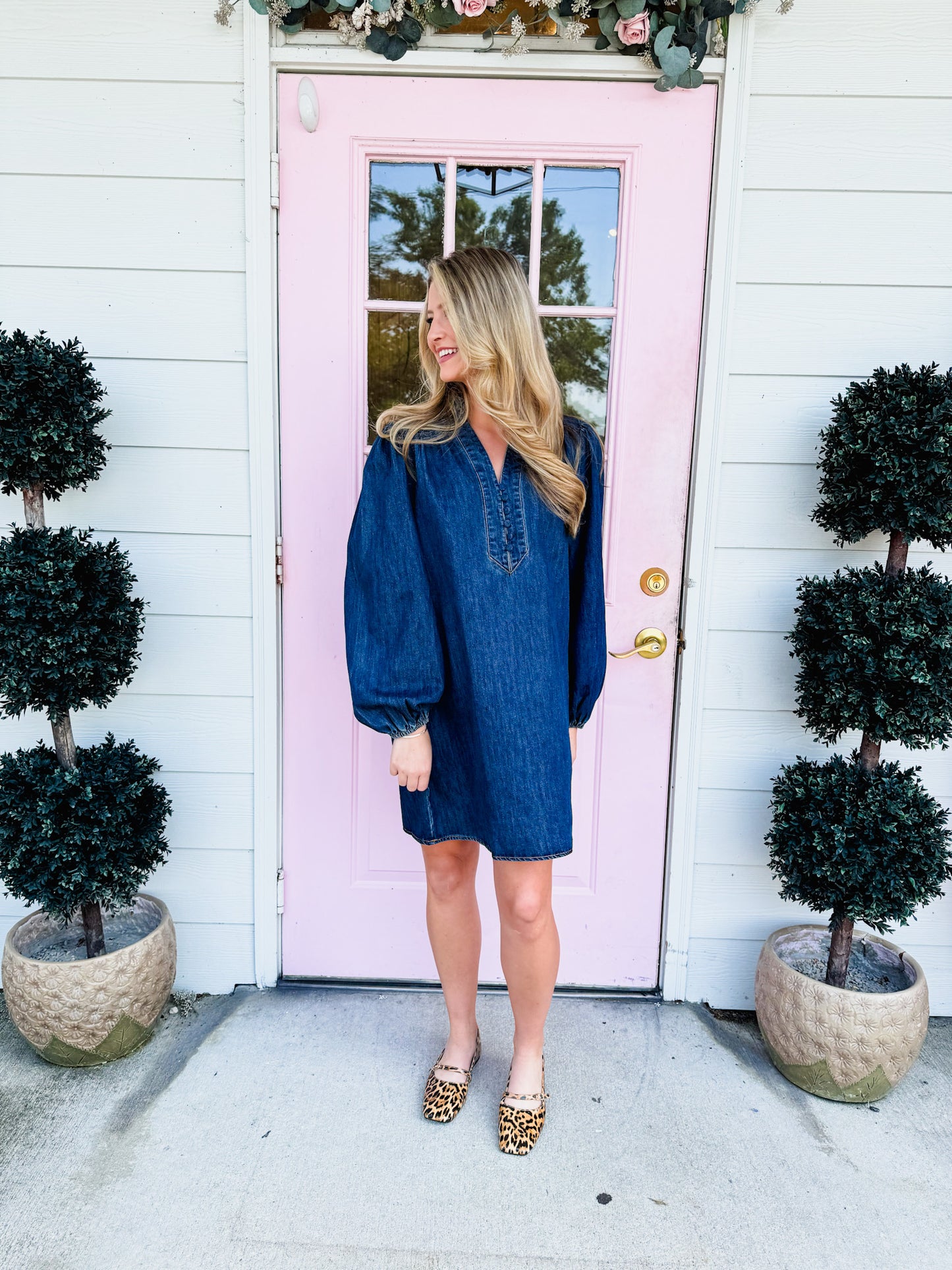 Boot Scootin' Washed Denim Dress - Dark Indigo