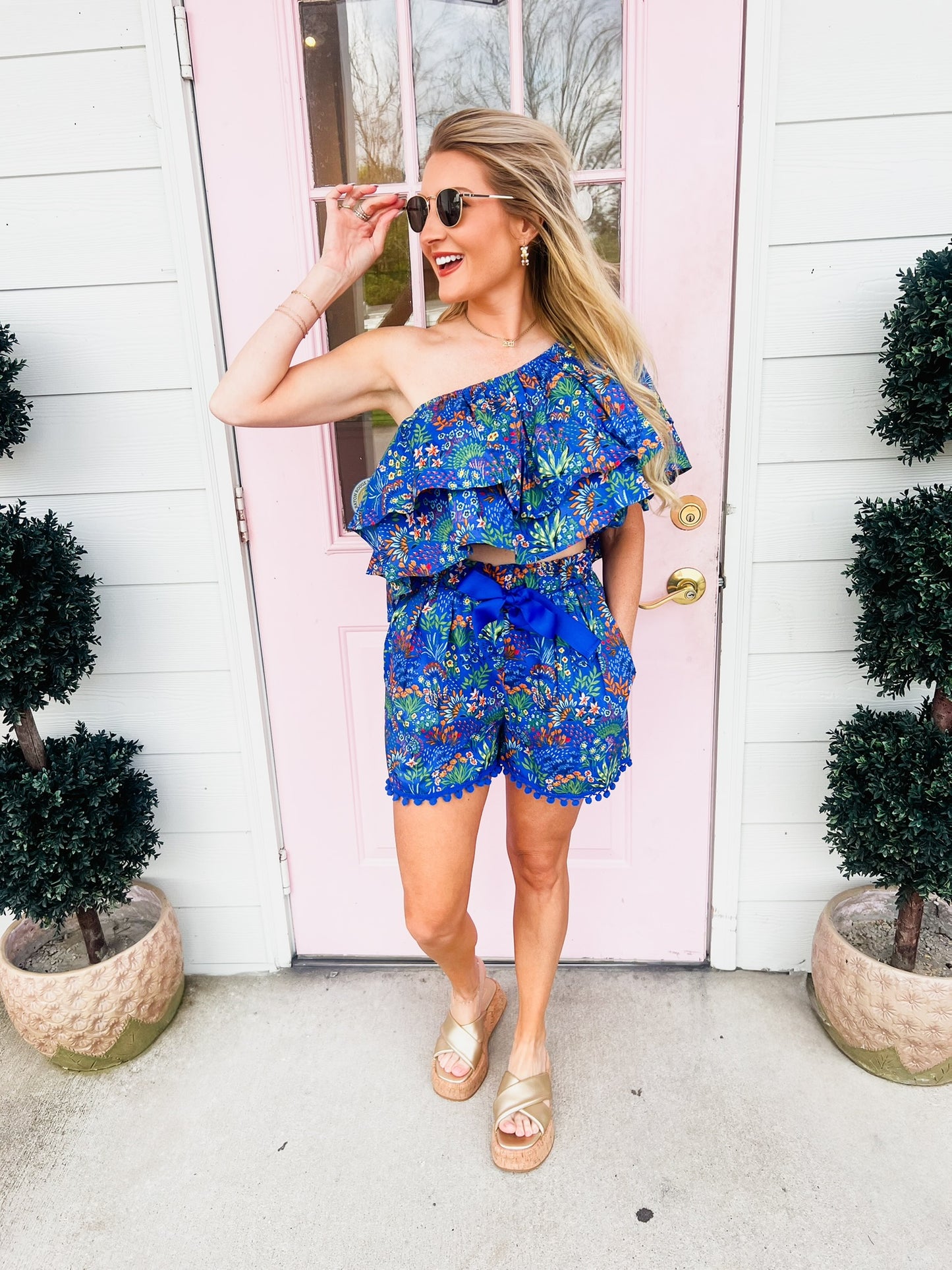Escaping Reality Ruffle One Shoulder Top