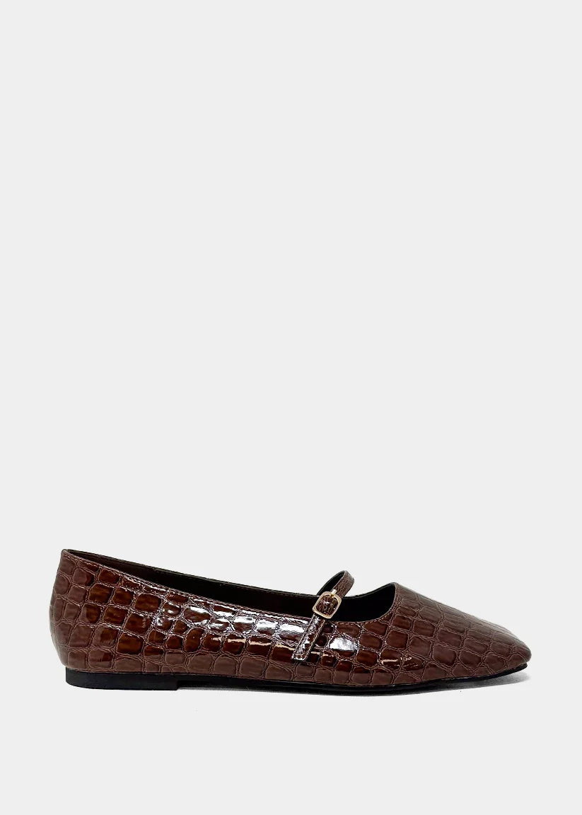 Adele Mary Jane - Brown Croco