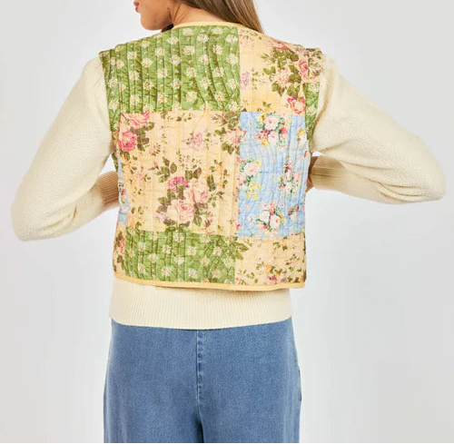 Treasured Trove Quilted Vest - Multi