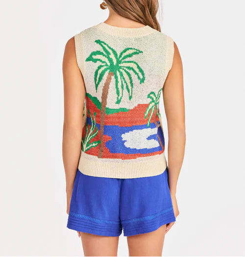 Palms Sweater Vest - Multi
