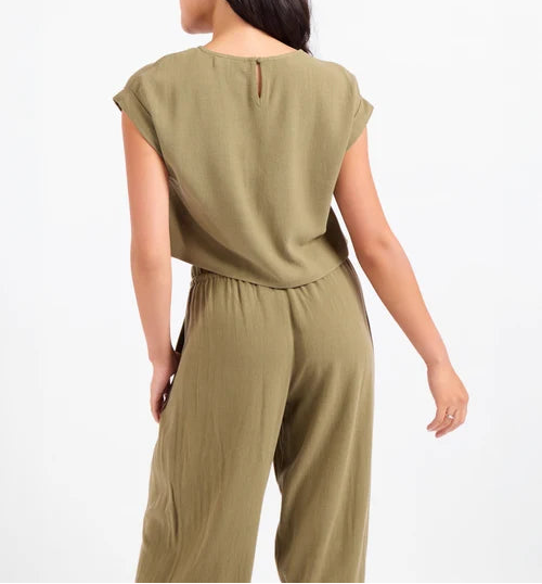 Sugarloaf Cuffed Top - Olive