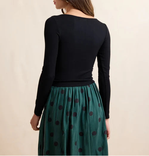 Ronan Boat Neck Knit Top - Black
