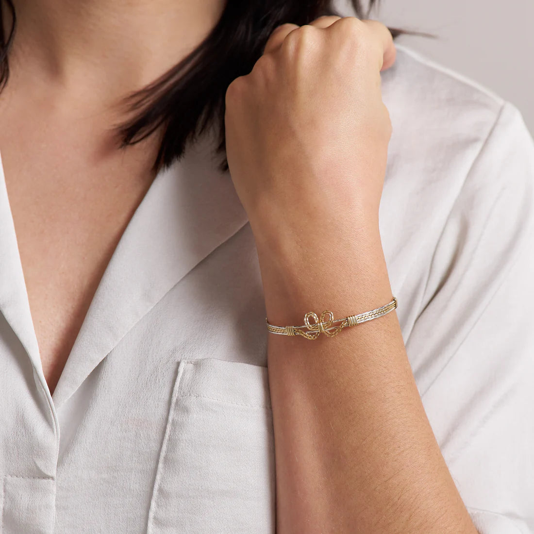All Wrapped Up Bracelet - 14K Gold Artist Wire and Sterling Silver