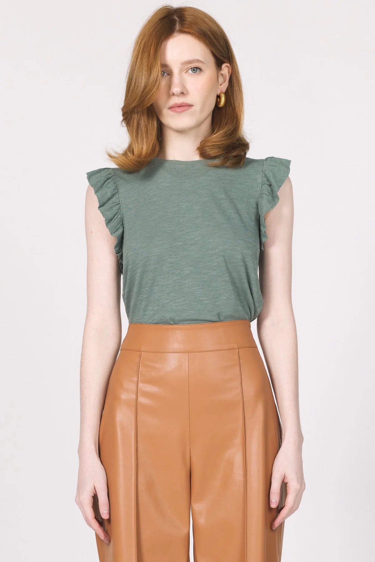 Another Love North Slub Top - Slate Green