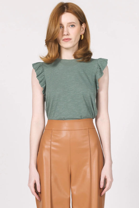 Another Love North Slub Top - Slate Green