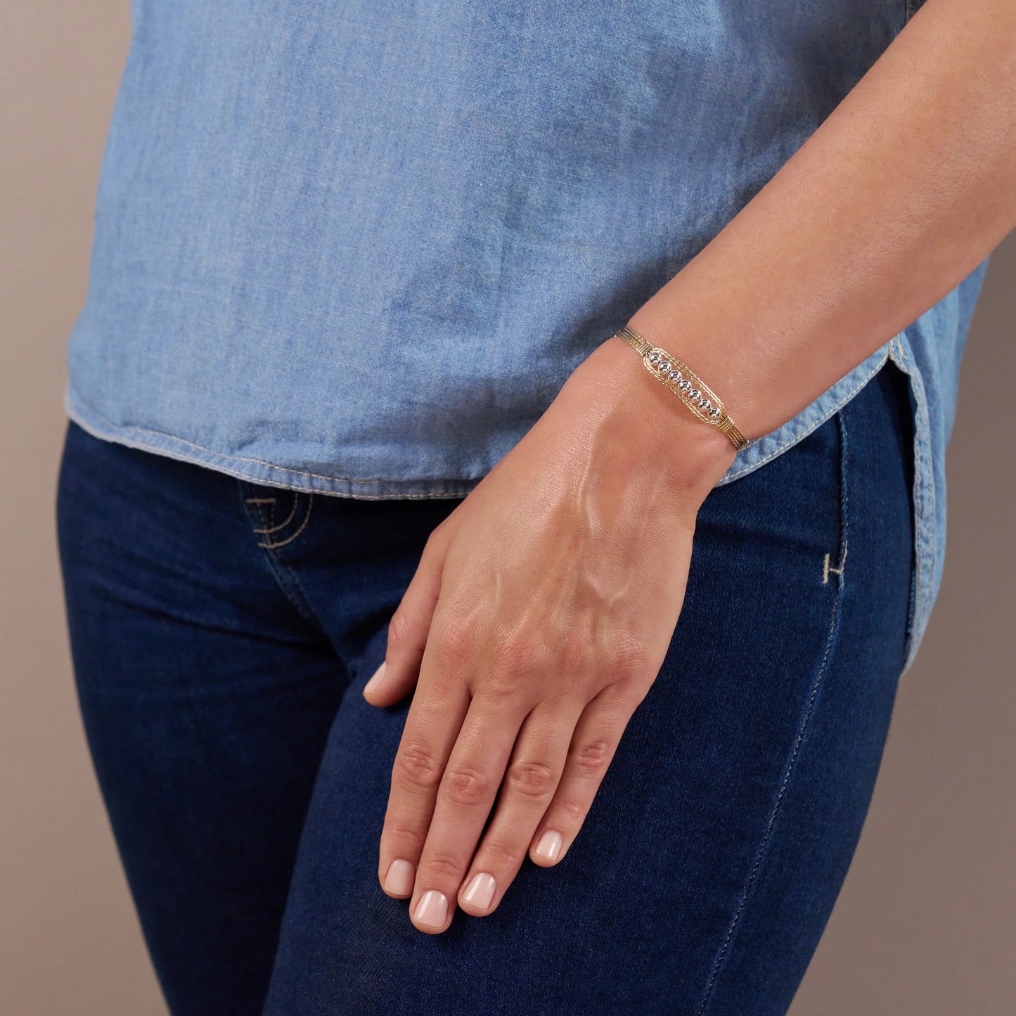 Answered Prayers Bracelet - 14K Gold Artist Wire and Sterling Silver Beads